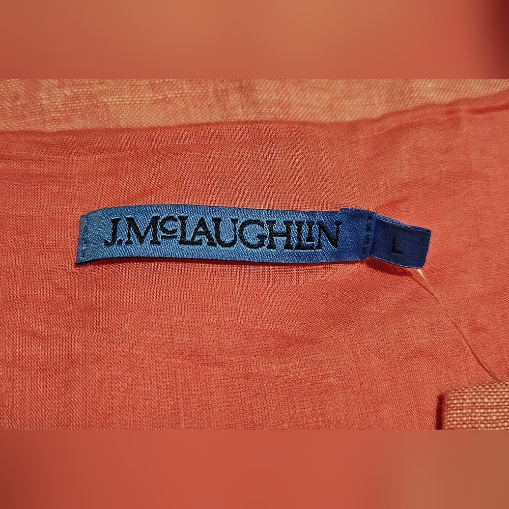 NWT J. McLaughlin Rue Dress: Linen/sleeveless: Color- Peony: Size-Large - Picture 9 of 14